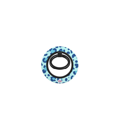 Bague de téléphone magnétique motif léopard bleu, bague seule, sans téléphone