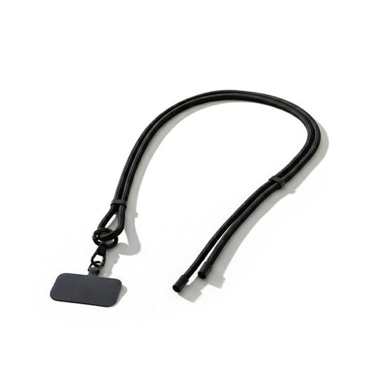 Bandoulière de téléphone noire avec adaptateur universel, cordon seul sans téléphone