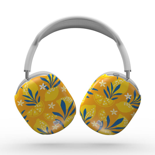 Coque AirPods Max motif citron jaune, vue de face