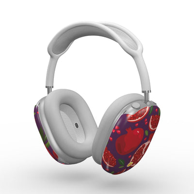 Coque AirPods Max motif grenade violet, vue trois quarts