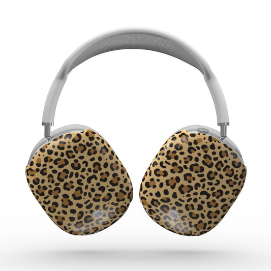 Coque AirPods Max motif léopard brun, vue de face