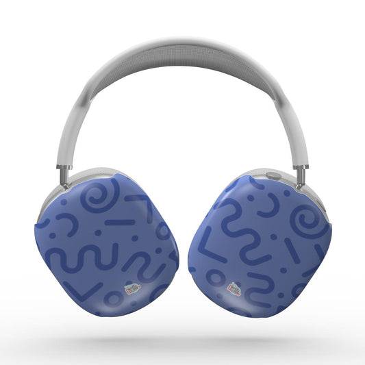 Coque AirPods Max motif tortillon bleu, vue de face