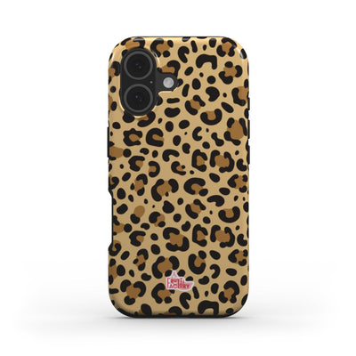 Coque antichoc iPhone léopard brun, vue de face