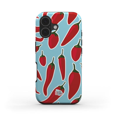 Coque antichoc iPhone piment bleu, vue de face