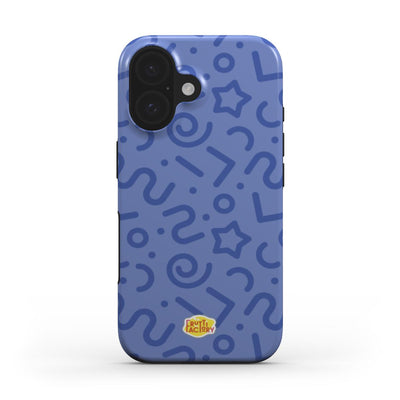 Coque antichoc iPhone tortillon bleu, vue de face