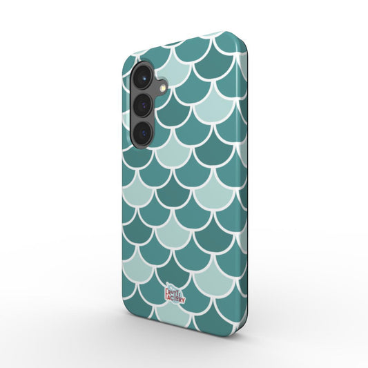 Coque antichoc magnétique Samsung Galaxy écailles vert, vue trois quarts