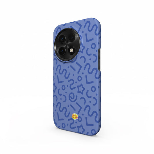 Coque antichoc OnePlus tortillon bleu, vue trois quarts