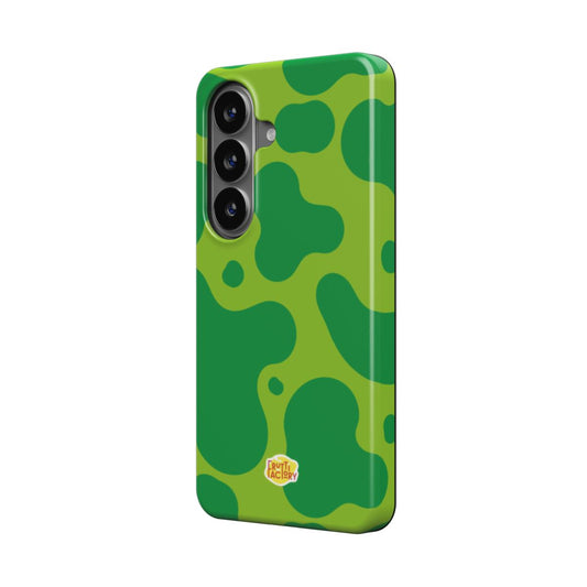 Coque antichoc Samsung Galaxy dinosaure vert, vue trois quarts