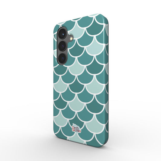 Coque antichoc Samsung Galaxy écailles vert, vue trois quarts