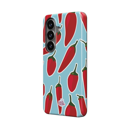Coque antichoc Samsung Galaxy piment bleu, vue trois quarts