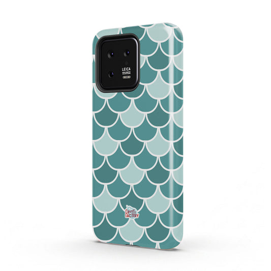 Coque antichoc Xiaomi écailles vert, vue trois quarts