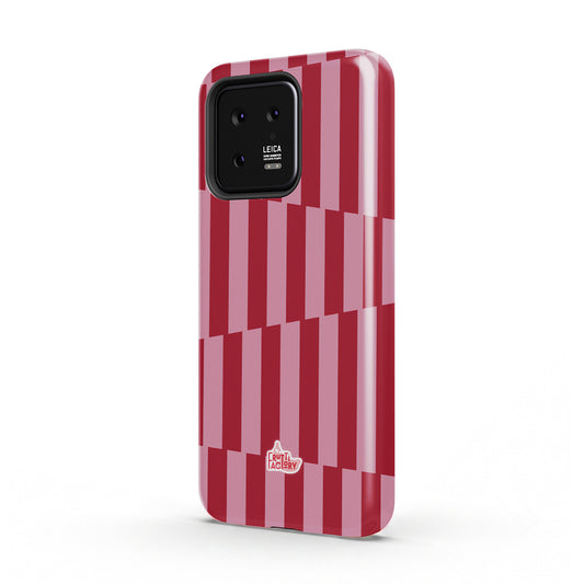Coque antichoc Xiaomi géométrique rose, vue trois quarts