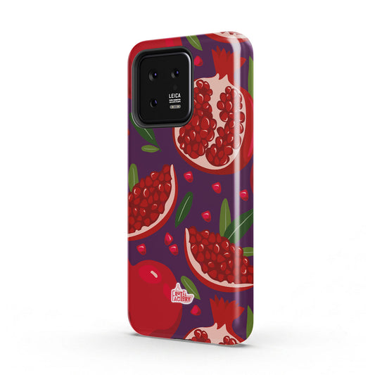 Coque antichoc Xiaomi grenade violet, vue trois quarts