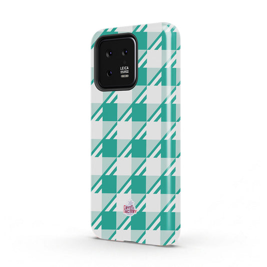 Coque antichoc Xiaomi Vichy menthe, vue trois quarts