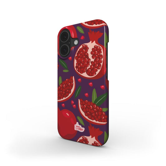 Coque fine et légère iPhone grenade violet, vue trois quarts