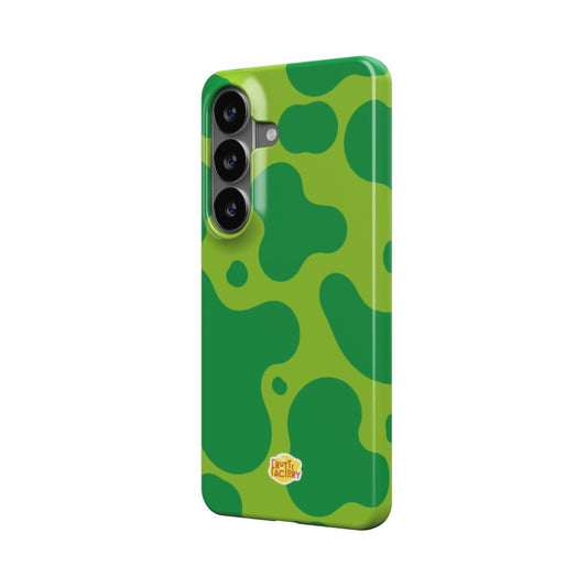 Coque fine et légère Samsung Galaxy dinosaure vert, vue trois quarts