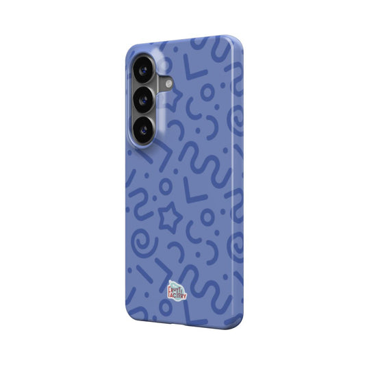 Coque fine et légère Samsung Galaxy tortillon bleu, vue trois quarts
