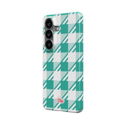 Coque fine et légère Samsung Galaxy Vichy menthe, vue trois quarts