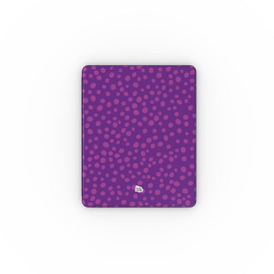 Coque iPad motif dalmatien violet, vue de face