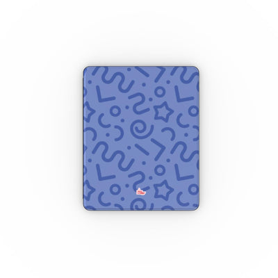 Coque iPad motif tortillon bleu, vue de face