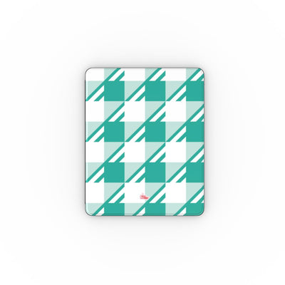 Coque iPad motif néo-carreau Vichy menthe, vue de face