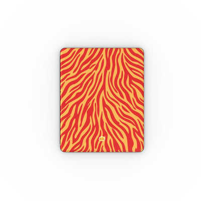 Coque iPad motif zèbre orange, vue de face
