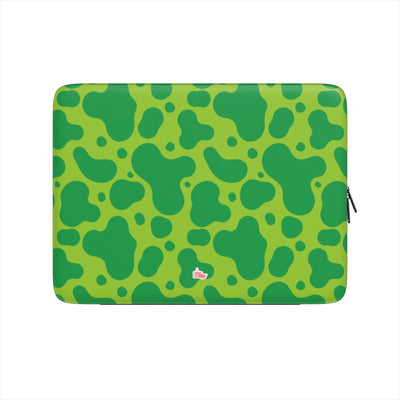 Housse ordinateur portable motif dinosaure vert, vue de face