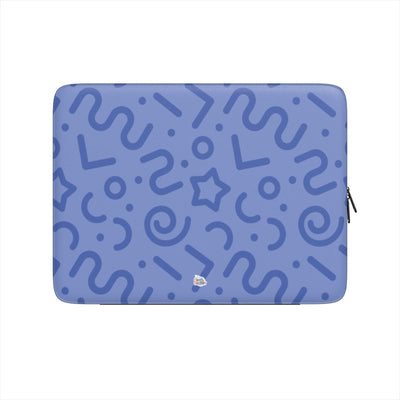 Housse ordinateur portable motif tortillon bleu, vue de face