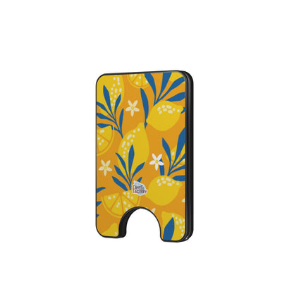 Porte-cartes magnétique citron jaune, vue de face