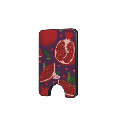 Porte-cartes magnétique grenade violet, vue de face