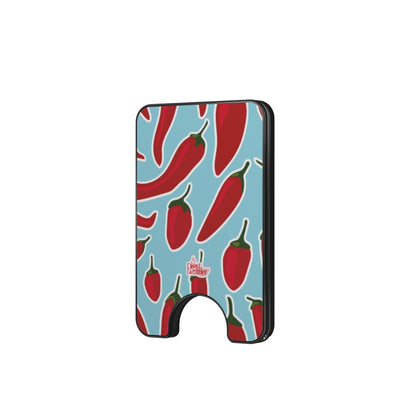 Porte-cartes magnétique piment bleu, vue de face