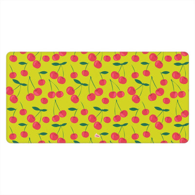 Sous-main de bureau motif cerise vert, vue de face