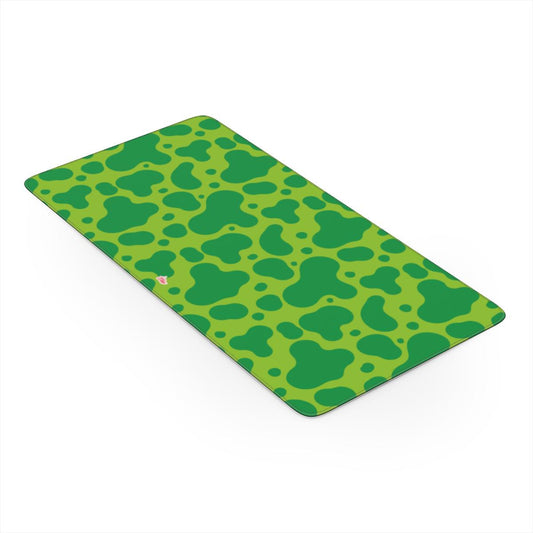 Sous-main de bureau motif dinosaure vert, vue trois quarts
