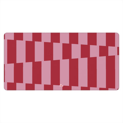 Sous-main de bureau motif géométrique en briques décalées rose, vue de face