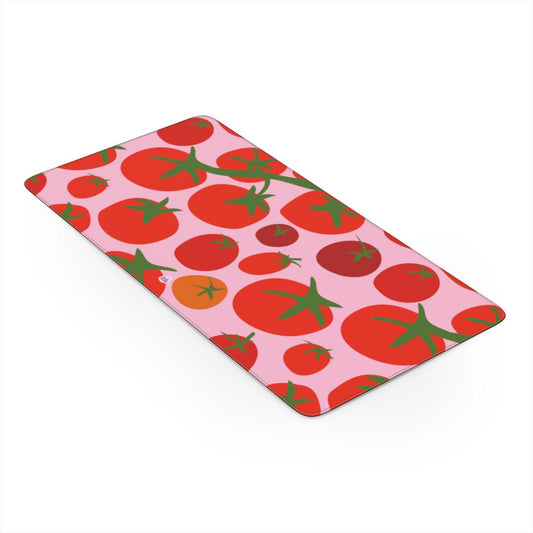 Sous-main de bureau motif tomate rose, vue trois quarts