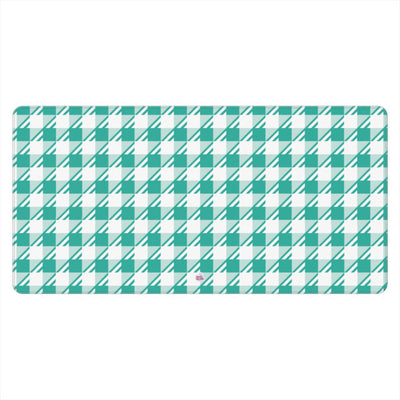 Sous-main de bureau motif néo-carreau Vichy menthe, vue de face