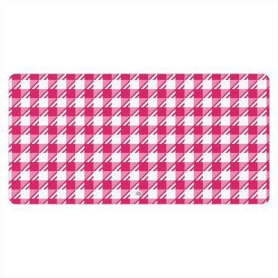 Sous-main de bureau motif néo-carreau Vichy rose, vue de face
