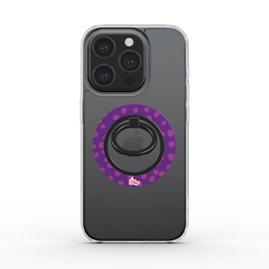 Bague de téléphone magnétique motif dalmatien violet, vue de face