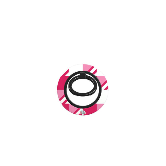 Bague de téléphone magnétique motif néo-carreau Vichy rose, bague seule, sans téléphone