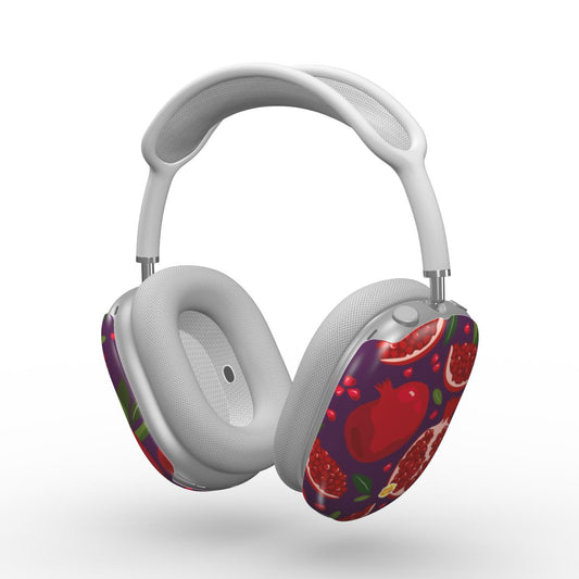 Coque AirPods Max motif grenade violet, vue trois quarts