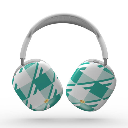Coque AirPods Max motif néo-carreau Vichy menthe, vue de face