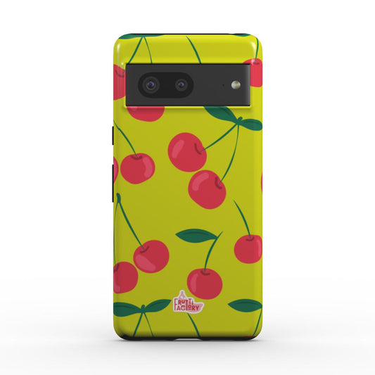 Coque antichoc Google Pixel cerise vert, vue de face