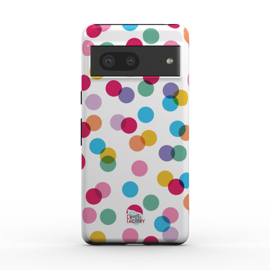 Coque antichoc Google Pixel confettis blanc, vue de face