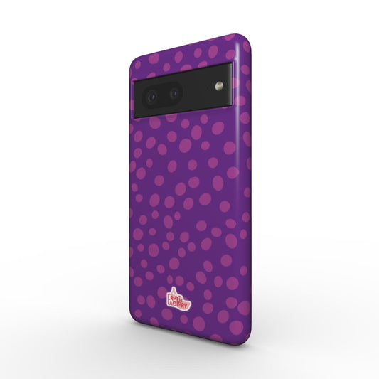 Coque antichoc Google Pixel dalmatien violet, vue trois quarts