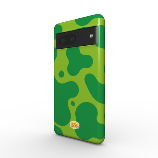 Coque antichoc Google Pixel dinosaure vert, vue trois quarts