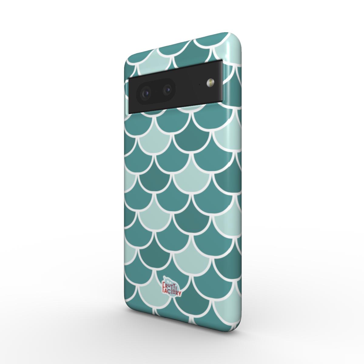 Coque antichoc Google Pixel écailles vert, vue trois quarts