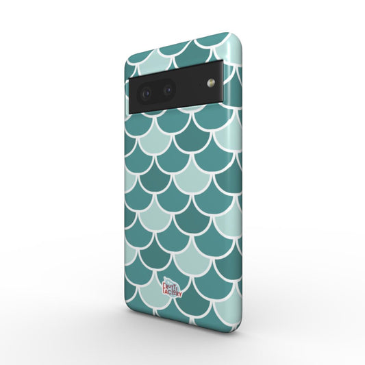 Coque antichoc Google Pixel écailles vert, vue trois quarts
