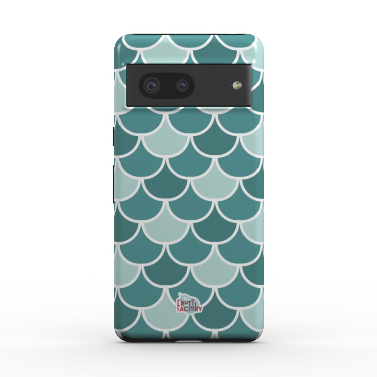 Coque antichoc Google Pixel écailles vert, vue de face