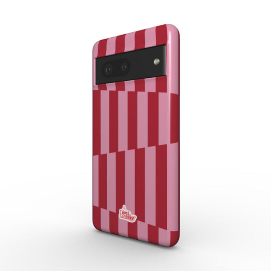 Coque antichoc Google Pixel géométrique rose, vue trois quarts