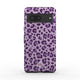 Coque antichoc Google Pixel léopard mauve, vue de face